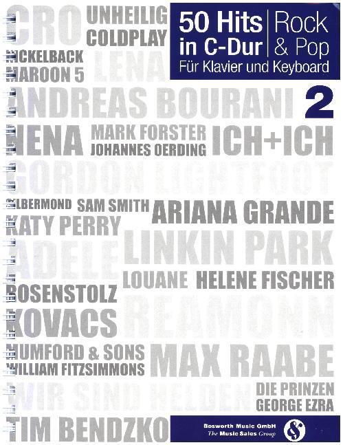 Cover: 9783865439819 | 50 Hits in C-Dur Rock & Pop, Für Klavier und Keyboard. Bd.2 | Deutsch