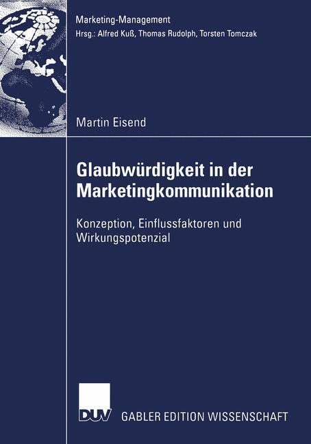 Cover: 9783824479818 | Glaubwürdigkeit in der Marketingkommunikation | Martin Eisend | Buch