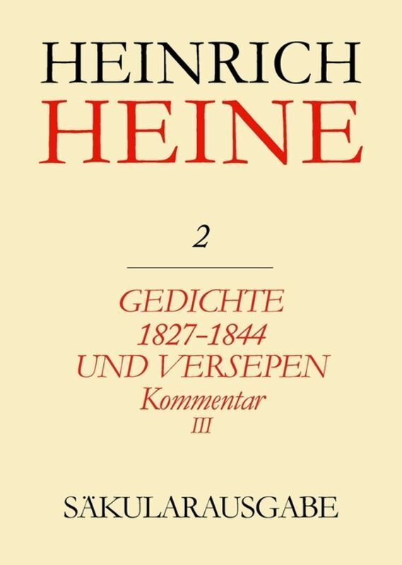 Cover: 9783050027715 | Gedichte 1827-1844 und Versepen. Kommentar III. Tl.III | Heine | Buch