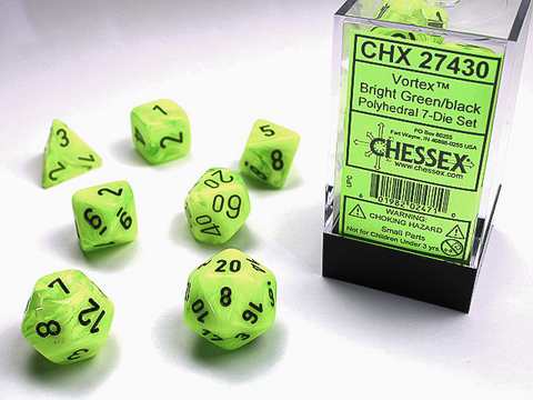 Cover: 601982024710 | Vortex® Polyhedral Bright Green/black 7-Die Set | deutsch | Chessex