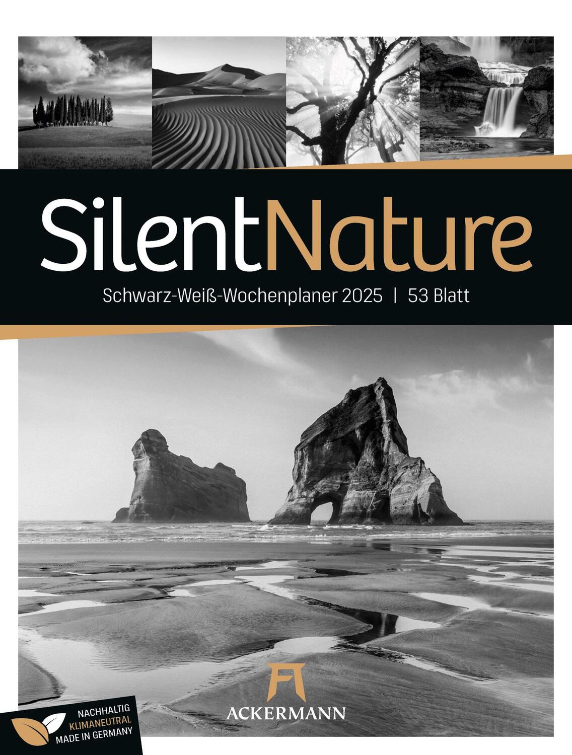 Cover: 9783838435268 | Silent Nature - Schwarz-Weiß-Wochenplaner Kalender 2025 | Kunstverlag