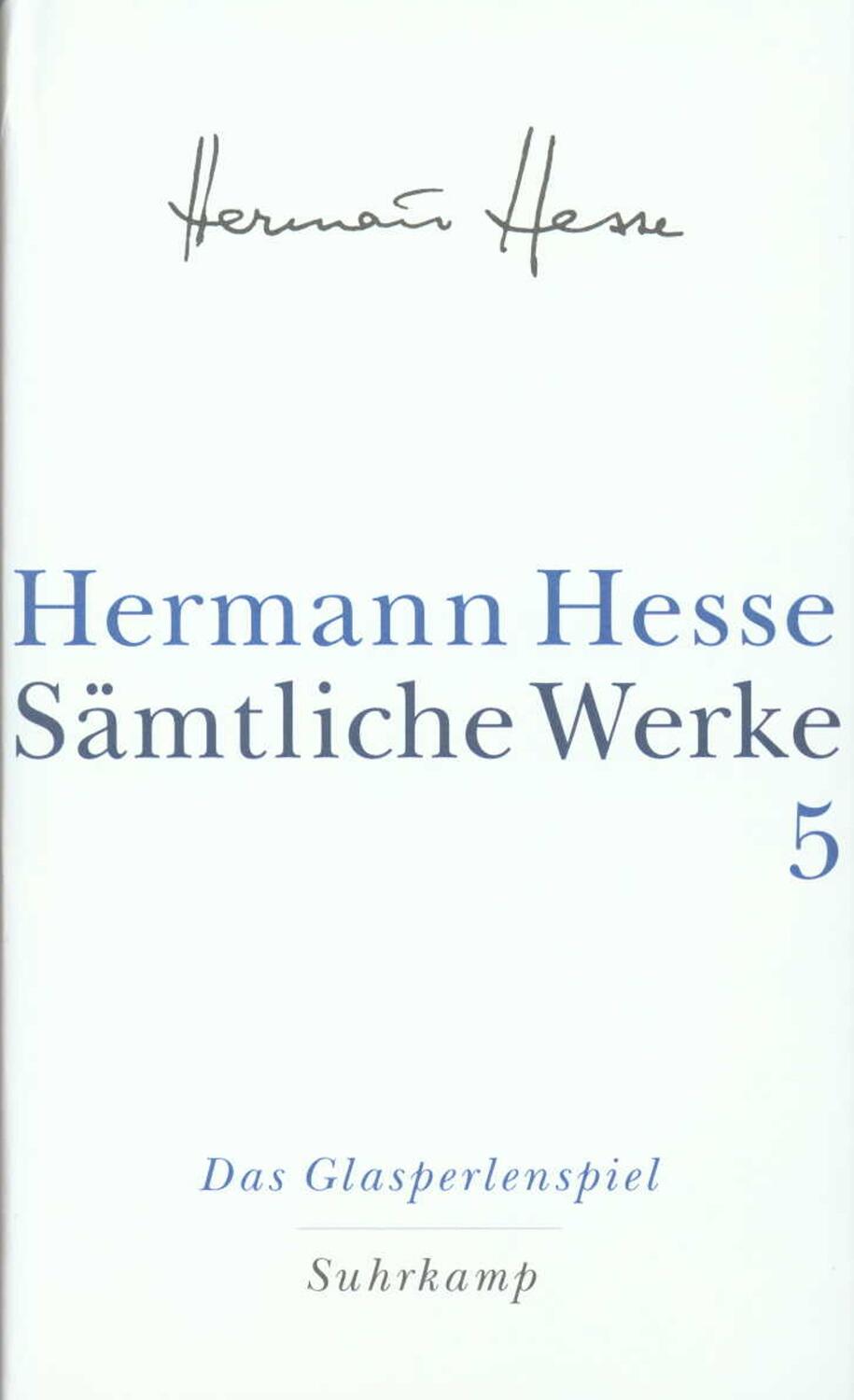 Cover: 9783518411056 | Das Glasperlenspiel | Hermann Hesse | Buch | Lesebändchen | Deutsch