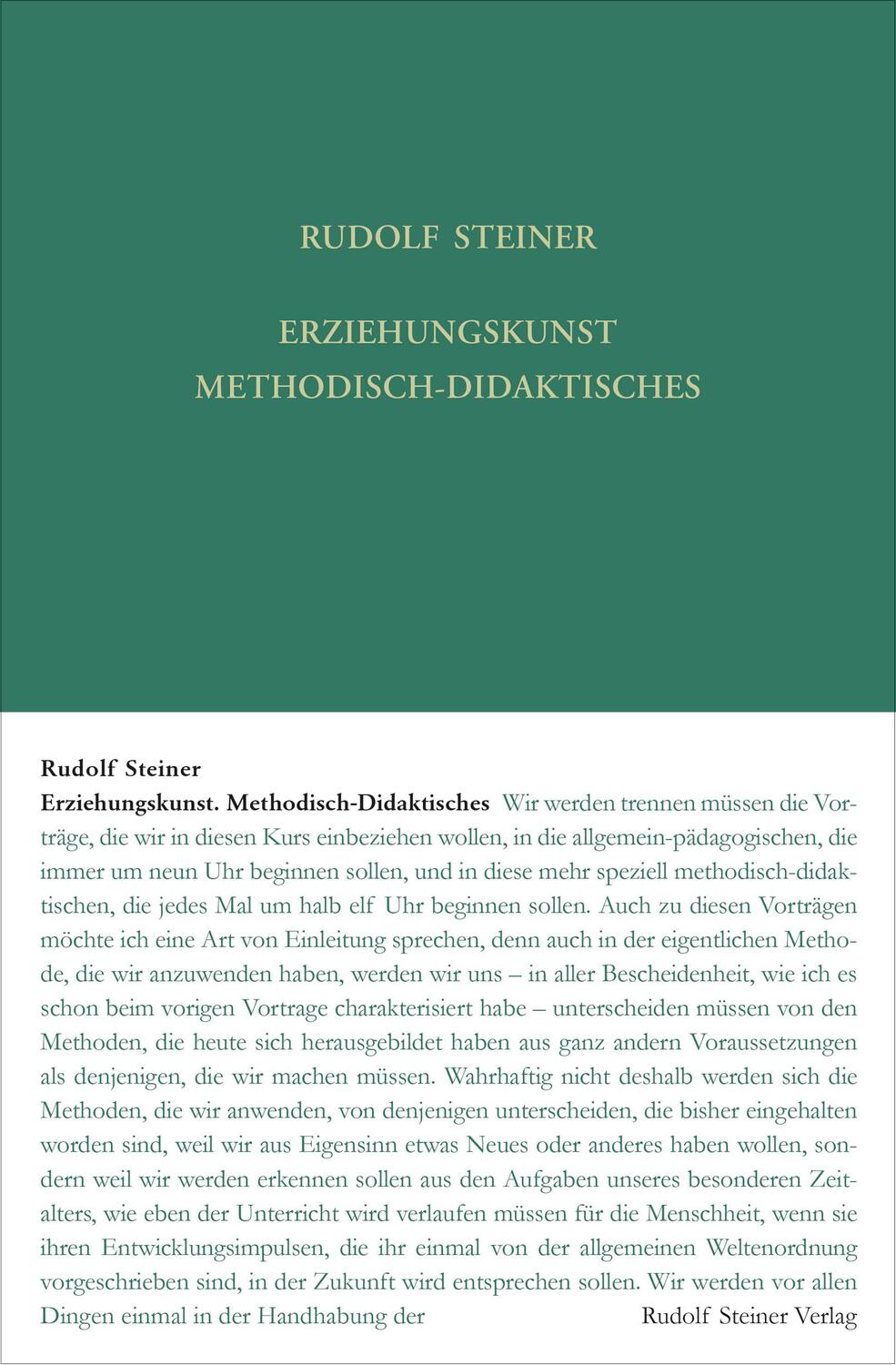 Cover: 9783727429415 | Erziehungskunst. Methodisch-Didaktisches | Rudolf Steiner | Buch