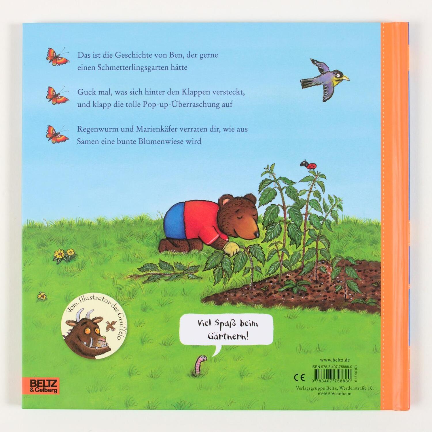 Rückseite: 9783407758880 | Ben pflanzt einen Schmetterlingsgarten | Axel Scheffler | Buch | 16 S.