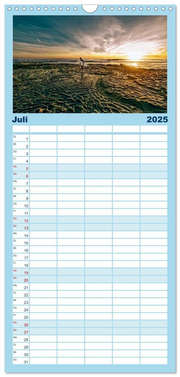 Bild: 9783457122884 | Familienplaner 2025 - Surfen - so cool mit 5 Spalten (Wandkalender,...