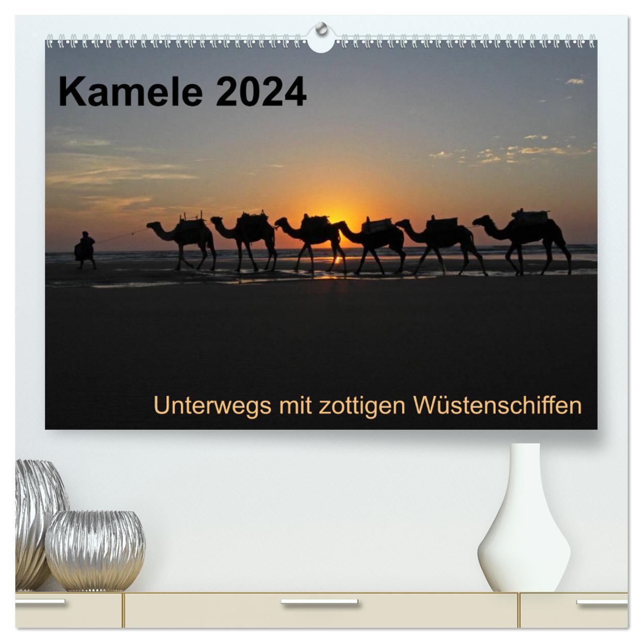 Cover: 9783383490002 | Kamele 2024 - Unterwegs mit zottigen Wüstenschiffen (hochwertiger...