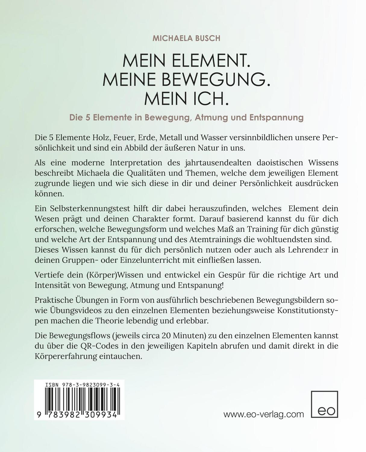 Rückseite: 9783982309934 | Fünf Elemente | Mein Element. Meine Bewegung. Mein Ich. | Busch | Buch