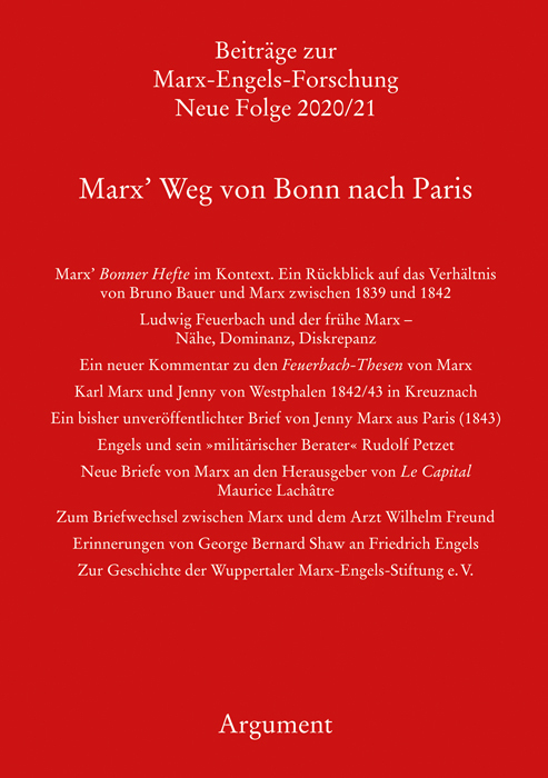 Cover: 9783867546874 | Marx' Weg von Bonn nach Paris | Rolf Hecker (u. a.) | Taschenbuch