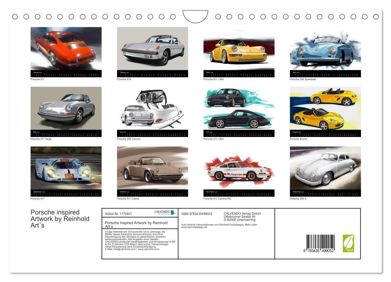 Bild: 9783435499052 | Porsche inspired Artwork by Reinhold Art´s (Wandkalender 2025 DIN...