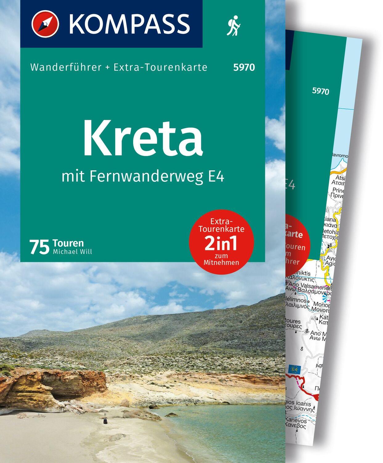 Cover: 9783991541806 | KOMPASS Wanderführer Kreta mit Weitwanderweg E4, 75 Touren mit...