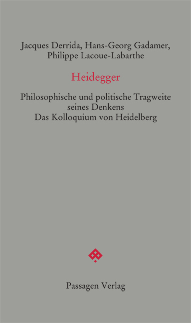 Cover: 9783709202036 | Heidegger | Jacques Derrida (u. a.) | Taschenbuch | 2016