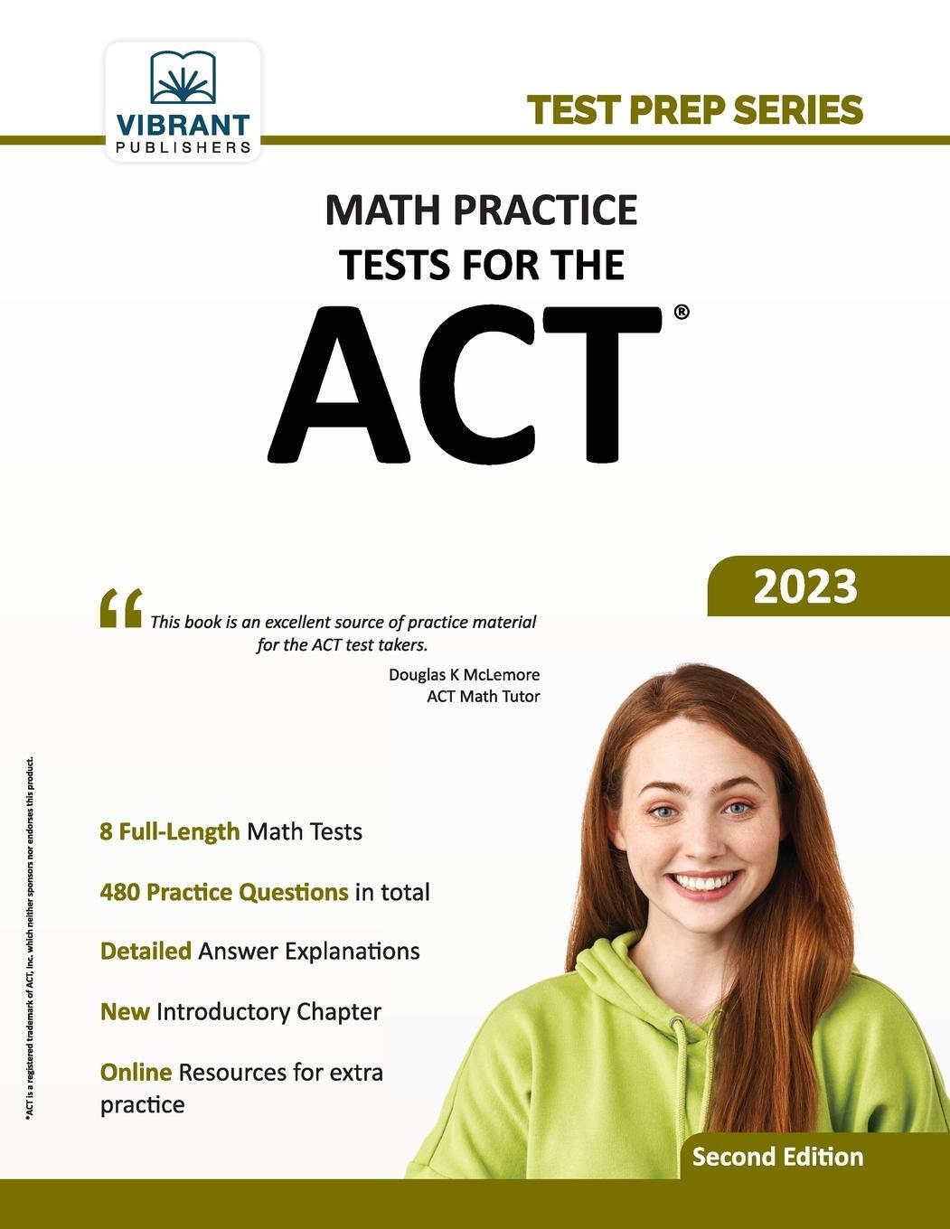 Cover: 9781636510859 | Math Practice Tests for the ACT | Vibrant Publishers | Taschenbuch