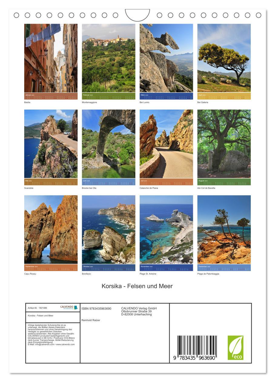 Bild: 9783435963690 | Korsika - Felsen und Meer (Wandkalender 2025 DIN A4 hoch), CALVENDO...