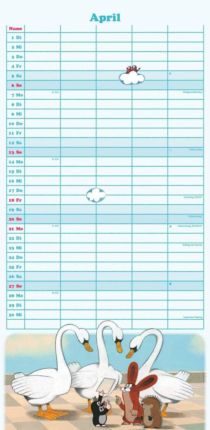 Bild: 4002725994516 | Der kleine Maulwurf 2025 Familienplaner - Familien-Timer -...