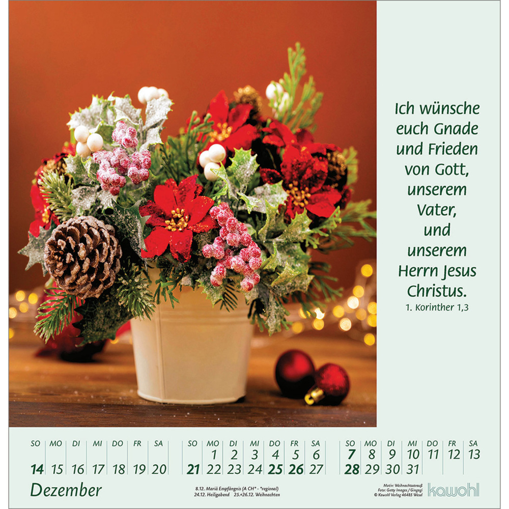 Bild: 9783754826058 | Blumengrüße 2025 | Kalender mit Bibelworten und Blumenbildern | 14 S.