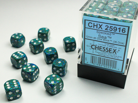 Cover: 601982022211 | Speckled® 12mm d6 Sea™ Dice Block™ (36 dice) | deutsch | Chessex
