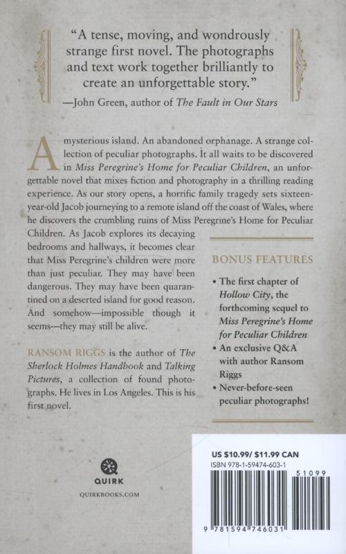 Rückseite: 9781594746031 | Miss Peregrine's Home for Peculiar Children | Ransom Riggs | Buch
