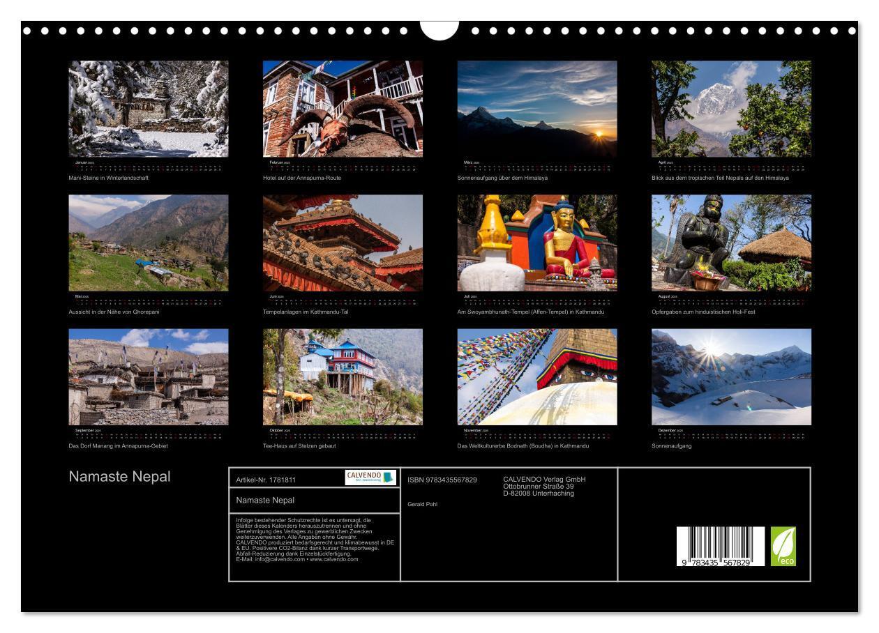 Bild: 9783435567829 | Namaste Nepal (Wandkalender 2025 DIN A3 quer), CALVENDO Monatskalender