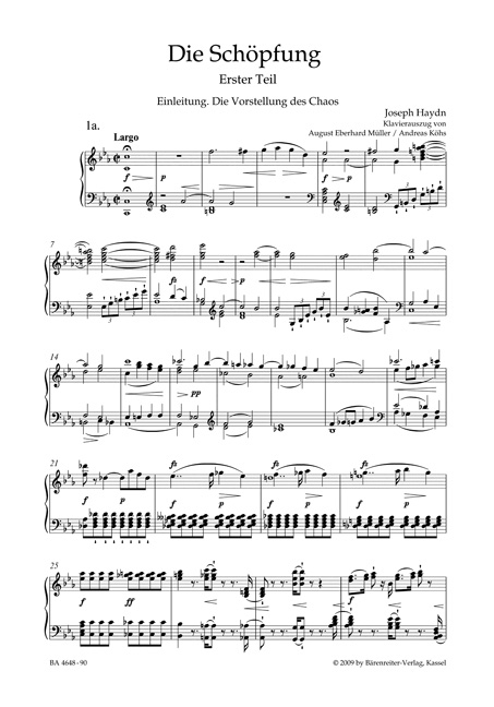 Bild: 9790006523528 | Die Schöpfung Hob.XXI:2, Klavierauszug | Joseph Haydn | Taschenbuch