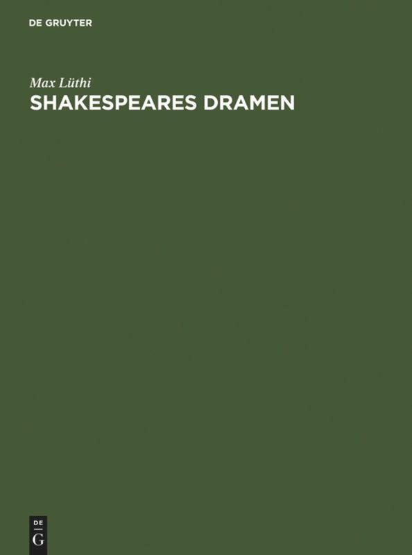 Cover: 9783110001921 | Shakespeares Dramen | Max Lüthi | Buch | HC runder Rücken kaschiert