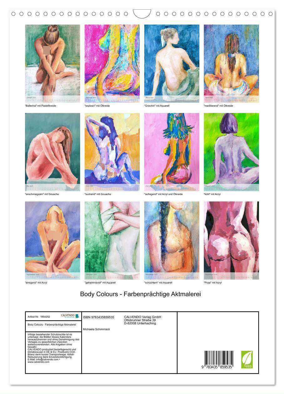 Bild: 9783435859535 | Body Colours - Farbenprächtige Aktmalerei (Wandkalender 2025 DIN A3...