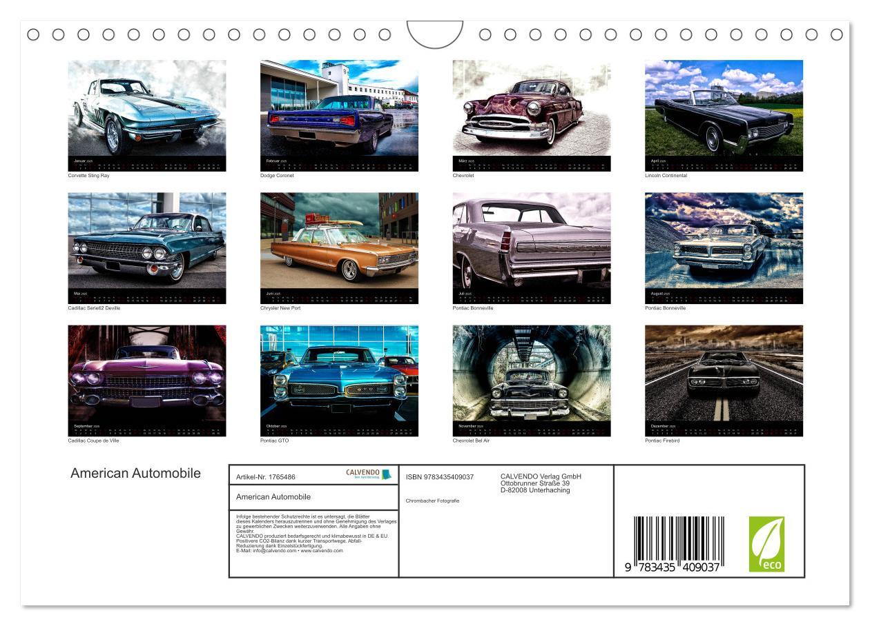 Bild: 9783435409037 | American Automobile (Wandkalender 2025 DIN A4 quer), CALVENDO...