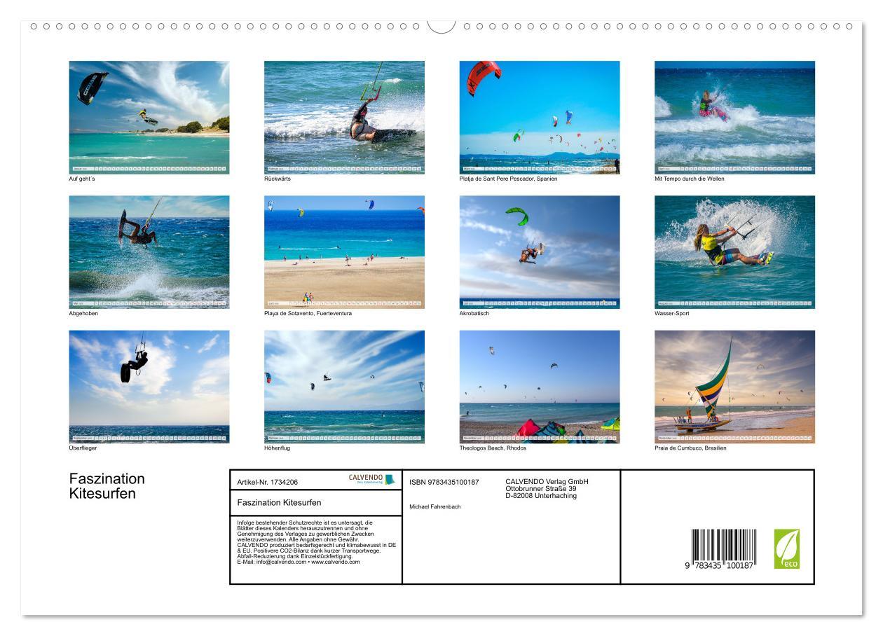 Bild: 9783435100187 | Faszination Kitesurfen (Wandkalender 2025 DIN A2 quer), CALVENDO...