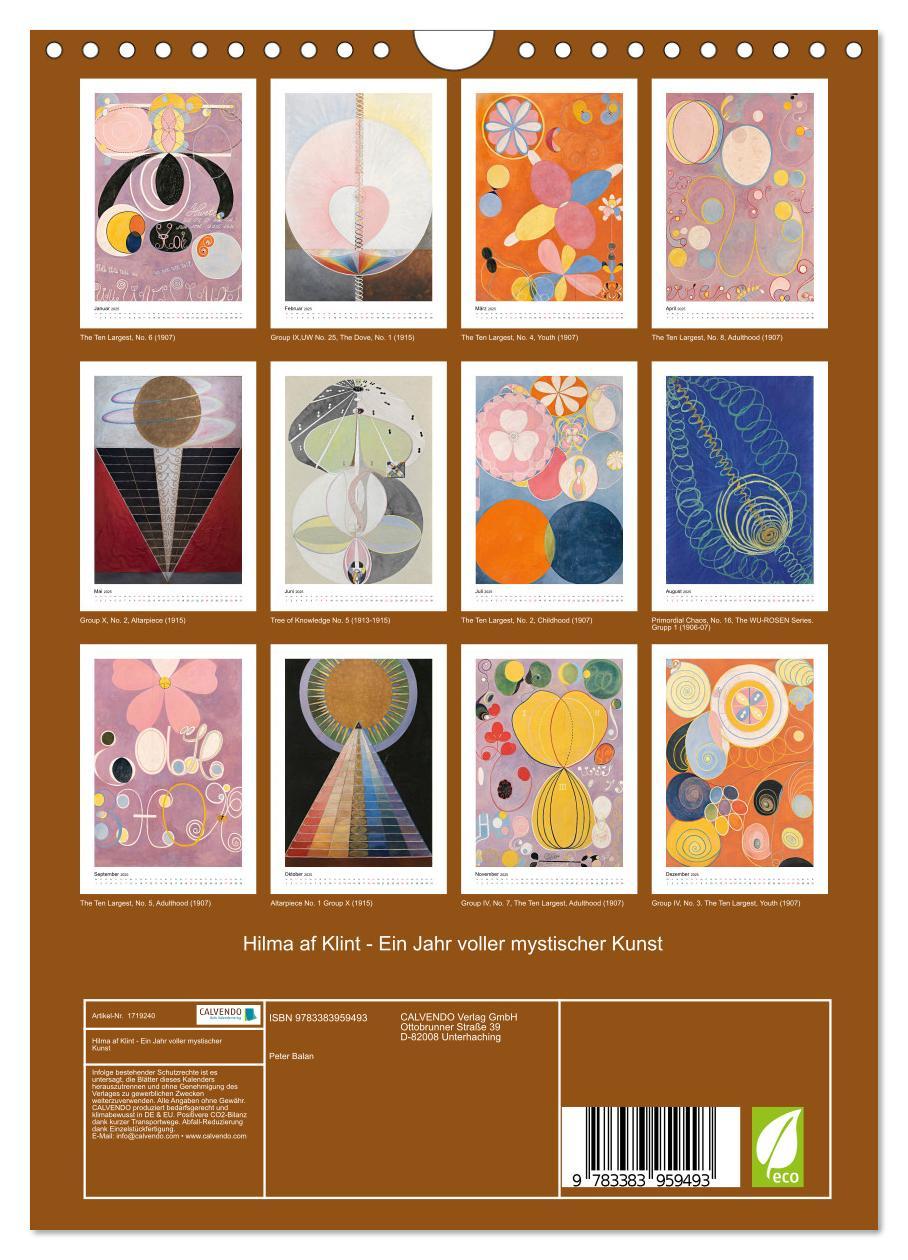 Bild: 9783383959493 | Hilma af Klint - Ein Jahr voller mystischer Kunst (Wandkalender...