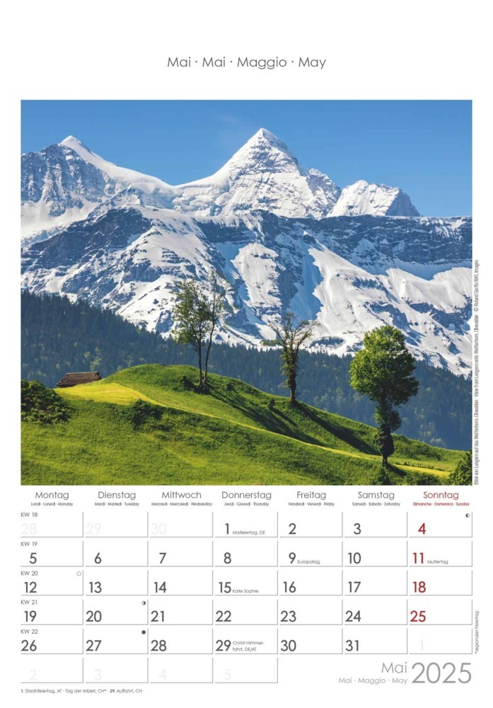 Bild: 4251732343217 | Alpha Edition - Schweiz 2025 Bildkalender, 23,7x34cm, Wandkalender...