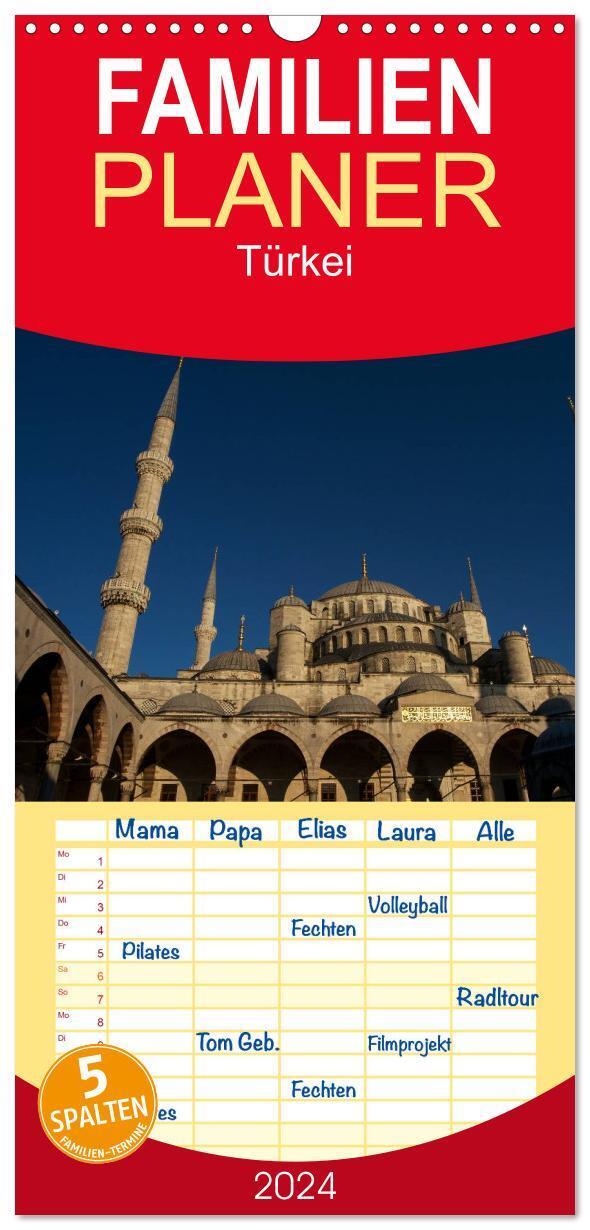 Cover: 9783383074691 | Familienplaner 2024 - Türkei mit 5 Spalten (Wandkalender, 21 x 45...