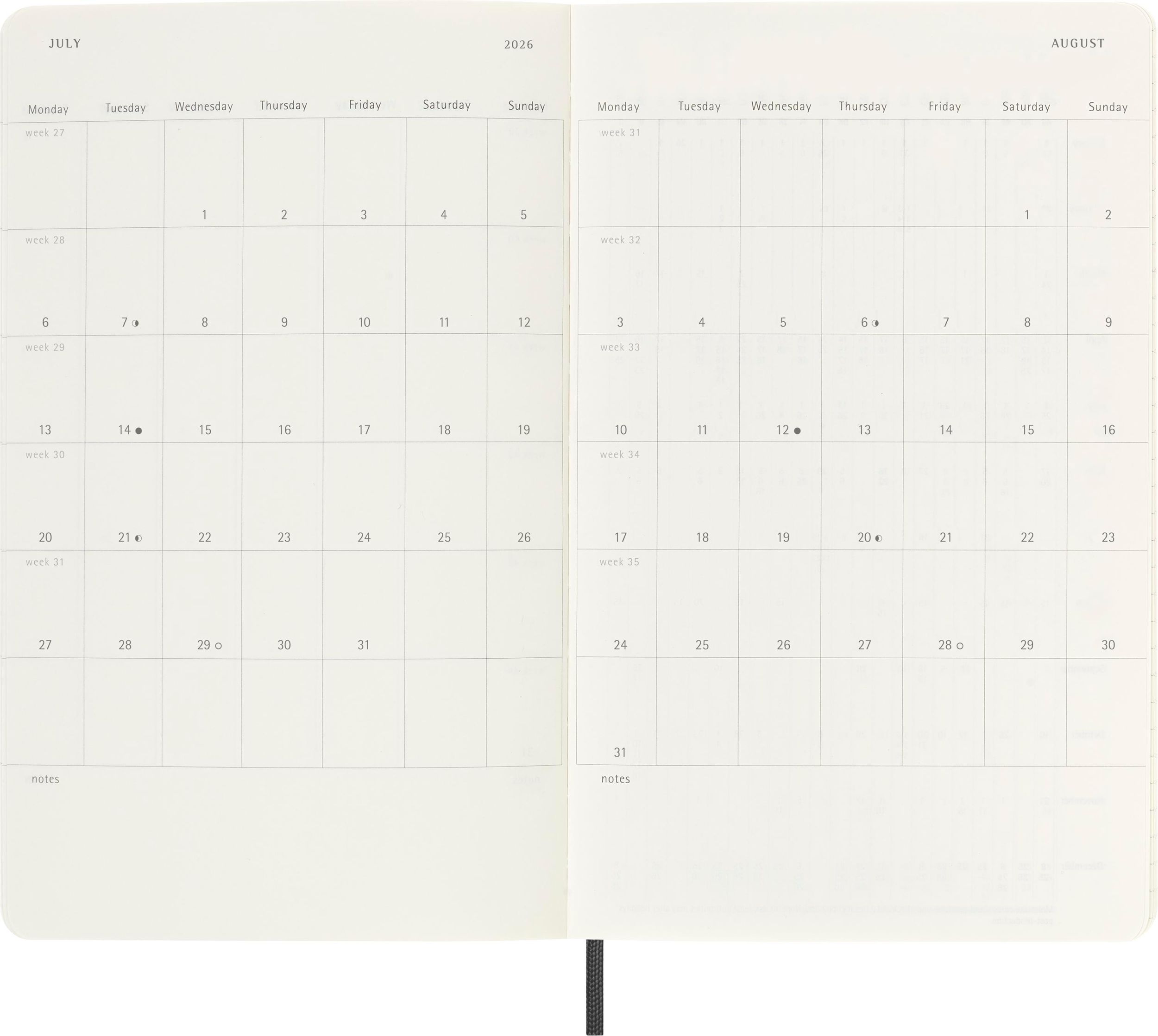 Bild: 8056999275426 | Moleskine 18 Monate Wochenkalender 2025/2026, L/A5, 1 Wo = 1 Seite,...