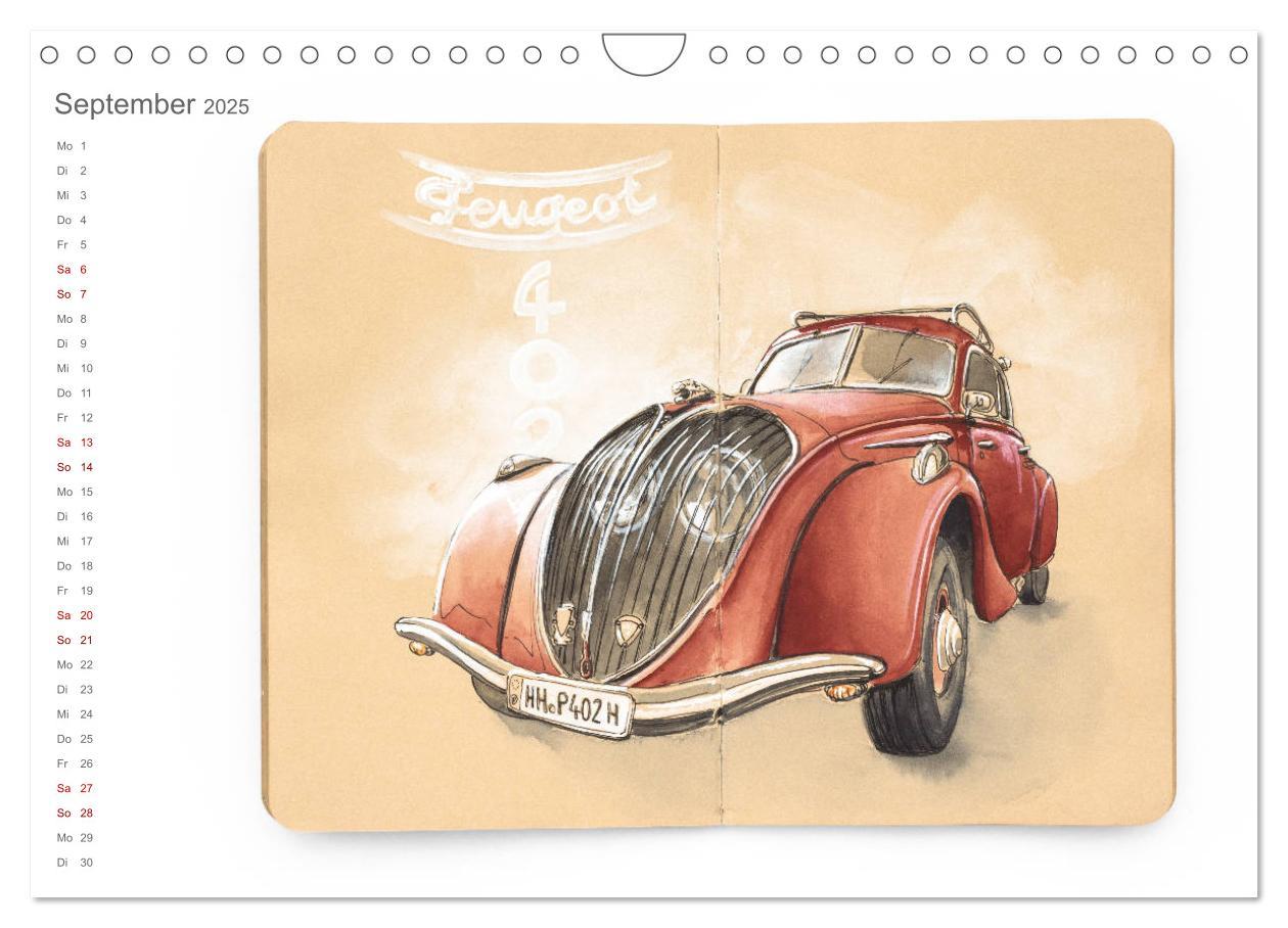 Bild: 9783435277179 | Classic Car Sketchbook (Wandkalender 2025 DIN A4 quer), CALVENDO...