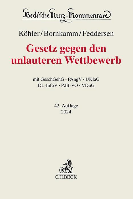 Cover: 9783406803345 | Gesetz gegen den unlauteren Wettbewerb | Helmut Köhler (u. a.) | Buch