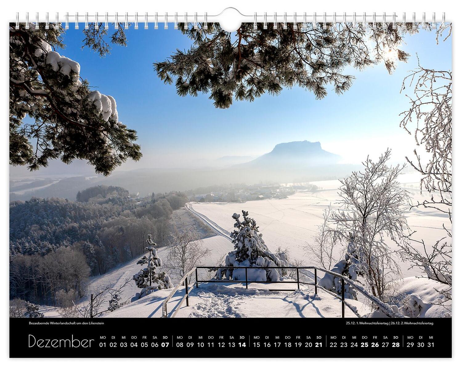 Bild: 9783910680593 | Kalender Sächsische Schweiz 2025 | 40 x 30 cm schwarzes Kalendarium