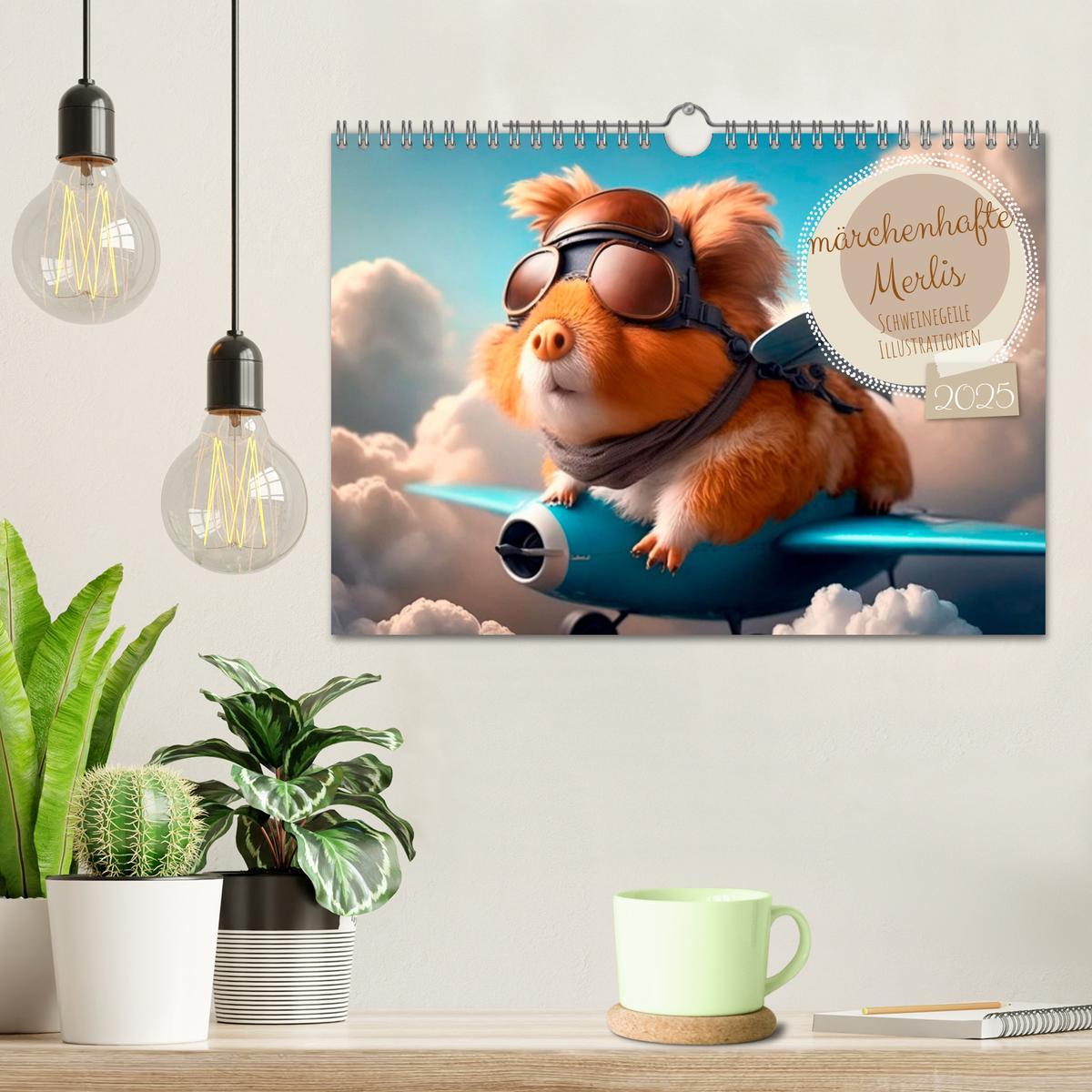 Bild: 9783383916809 | Märchenhafte Merlis - Schweinegeile Illustrationen (Wandkalender...