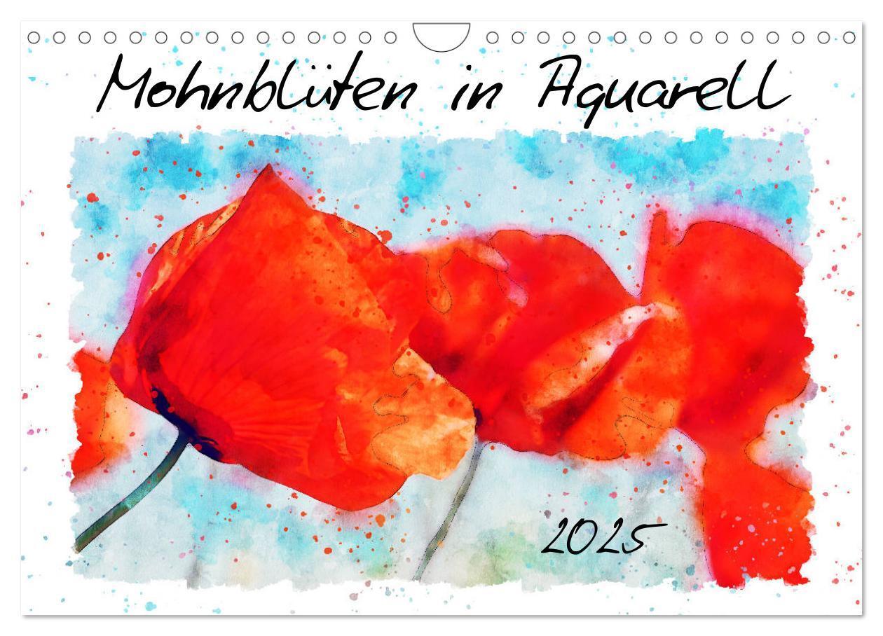 Cover: 9783435141241 | Mohnblüten in Aquarell (Wandkalender 2025 DIN A4 quer), CALVENDO...