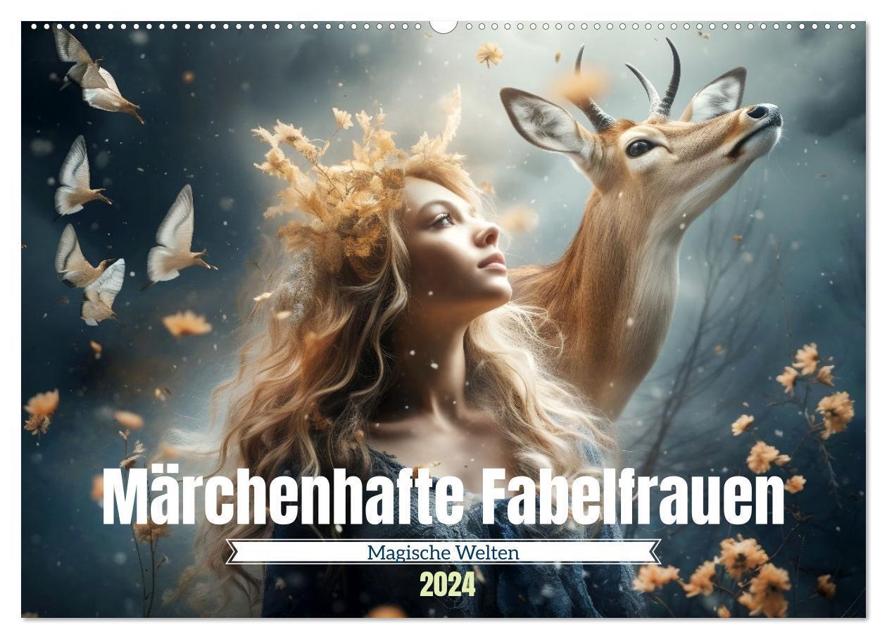 Cover: 9783383733116 | Märchenhafte Fabelfrauen (Wandkalender 2024 DIN A2 quer), CALVENDO...