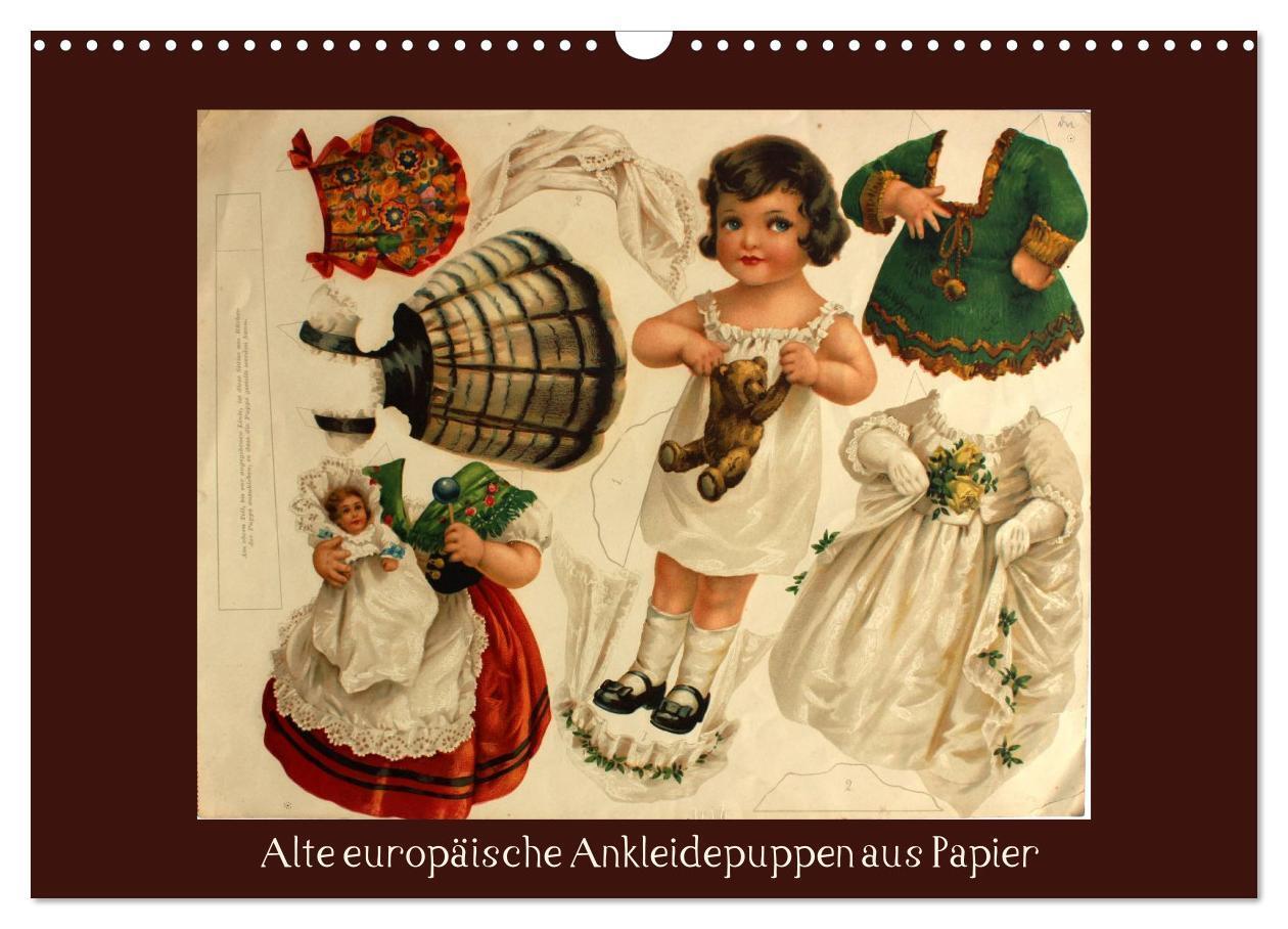 Cover: 9783675767638 | Alte europäische Ankleidepuppen aus Papier (Wandkalender 2024 DIN...