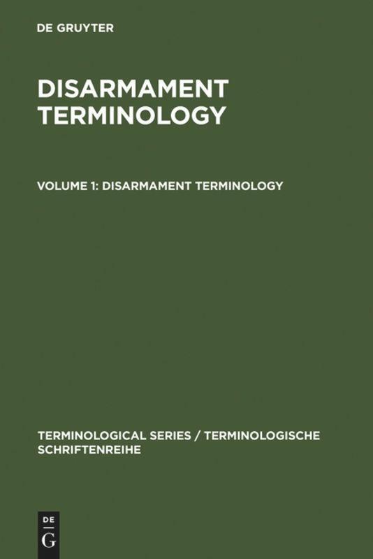 Cover: 9783110088588 | Disarmament Terminology | In English, German, French, Spanish, Russian