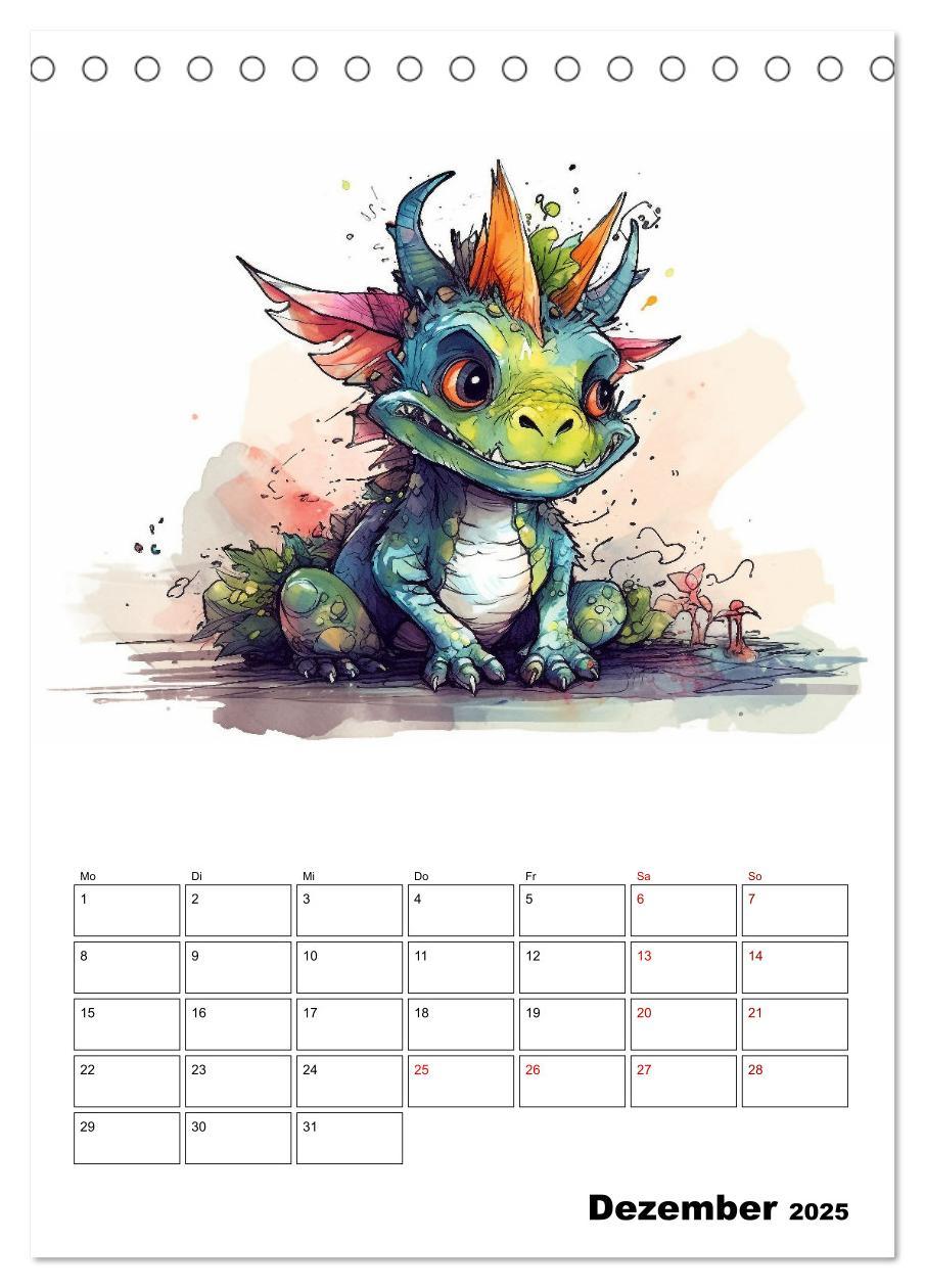 Bild: 9783435873708 | Niedliche Drachen (Tischkalender 2025 DIN A5 hoch), CALVENDO...