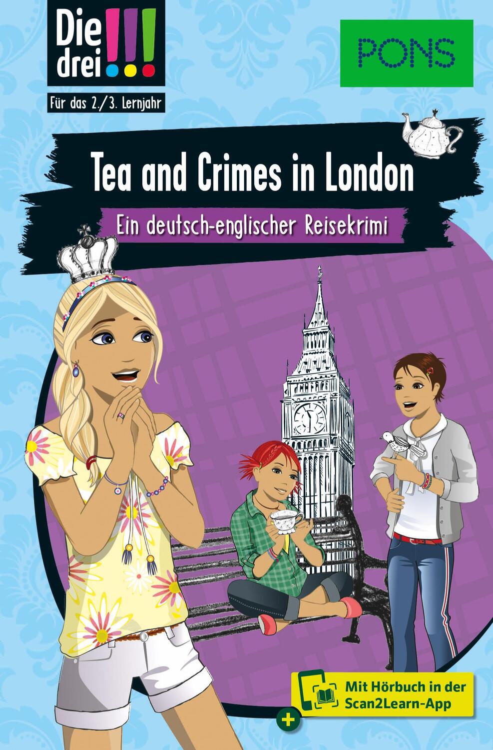 Cover: 9783120101628 | PONS Die Drei !!! - Tea and Crimes in London | Kari Erlhoff | Buch