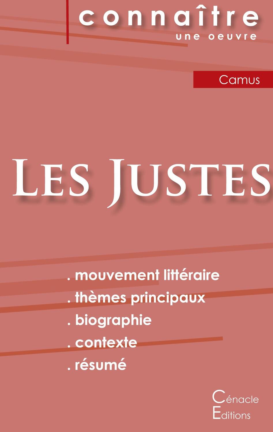 Cover: 9782367889405 | Fiche de lecture Les Justes (Analyse littéraire de référence et...