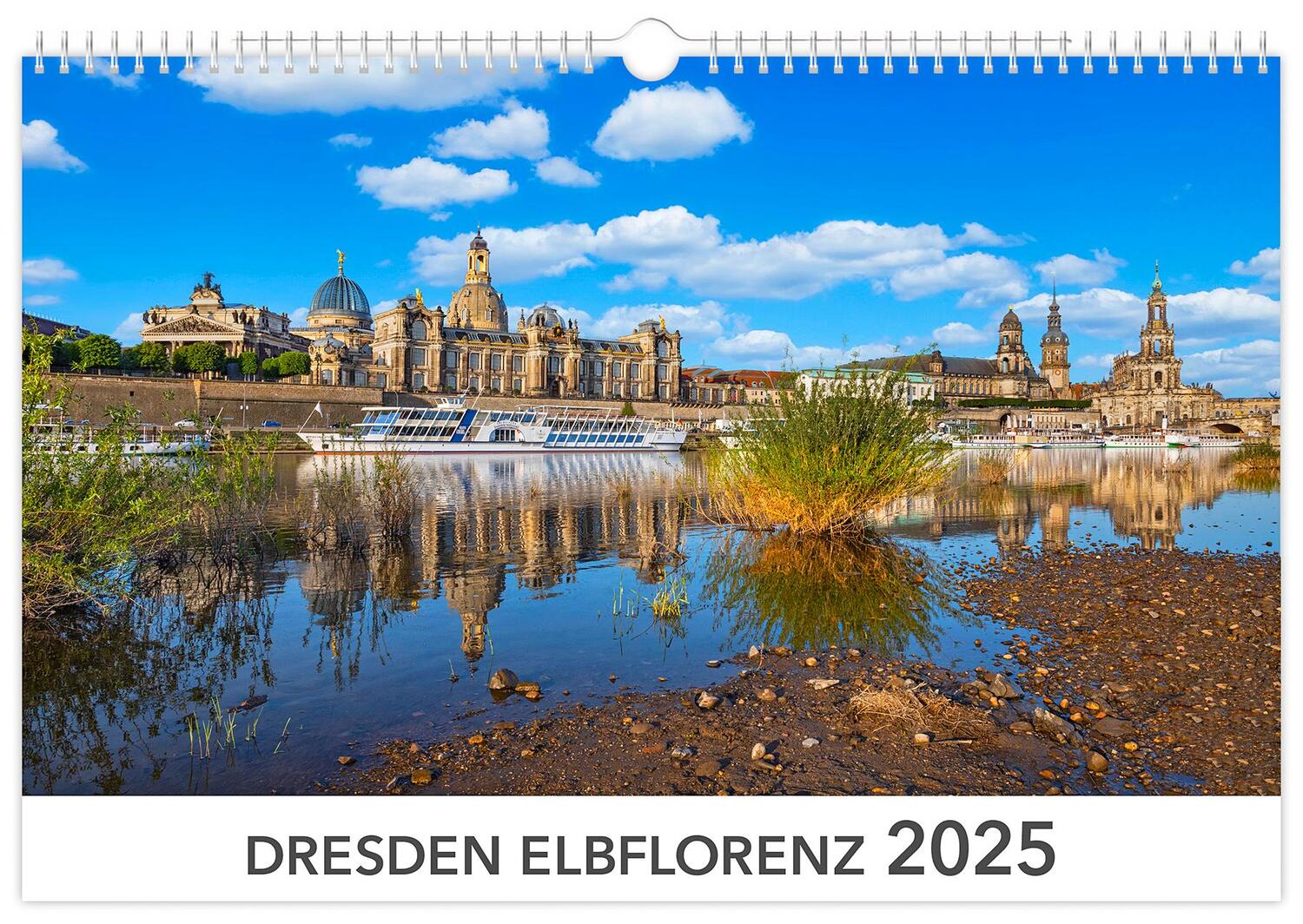 Cover: 9783910680487 | Kalender Dresden Elbflorenz 2025 | 45 x 30 cm weißes Kalendarium
