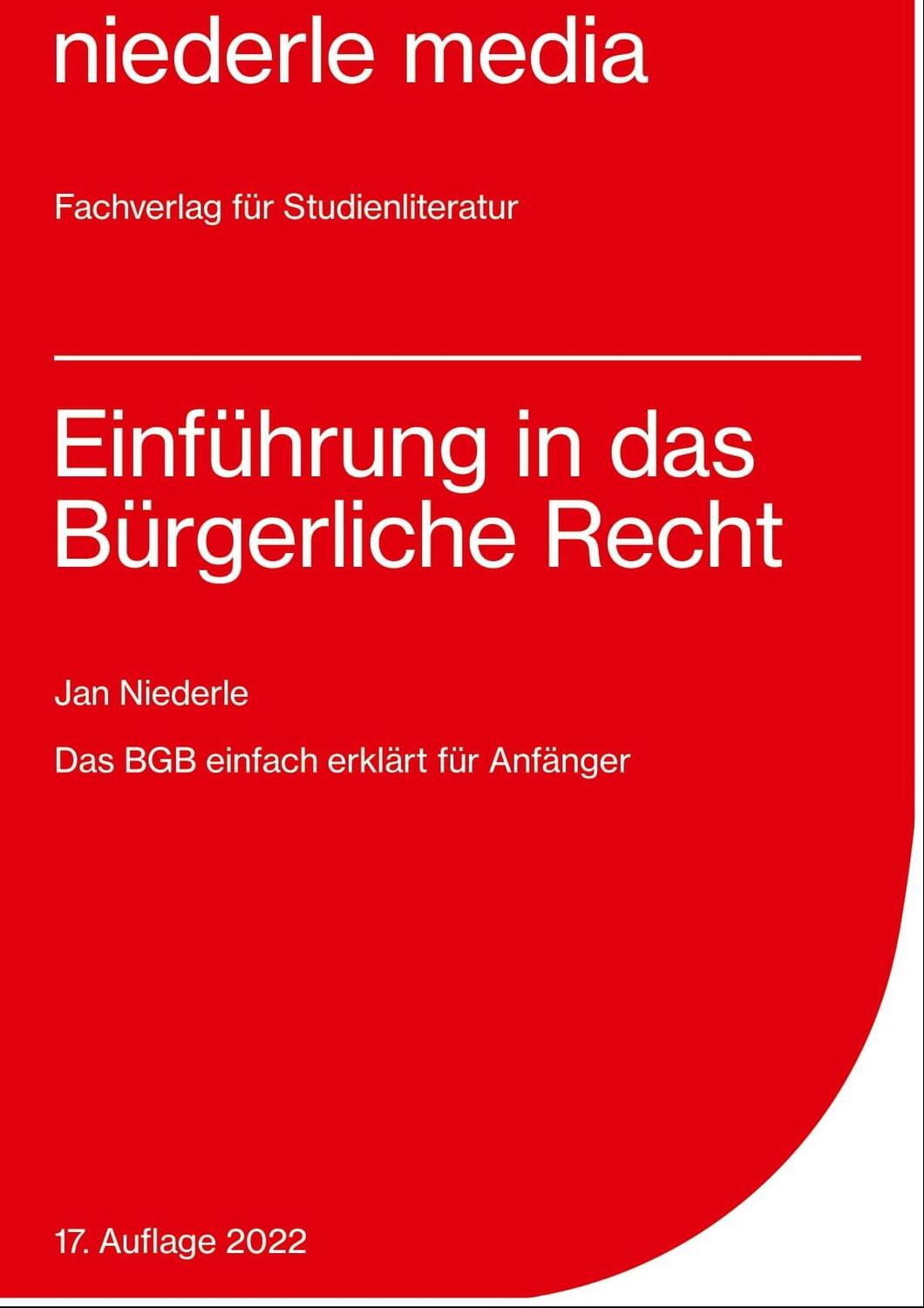 Cover: 9783867240208 | Einführung in das Bürgerliche Recht | Jan Niederle | Taschenbuch