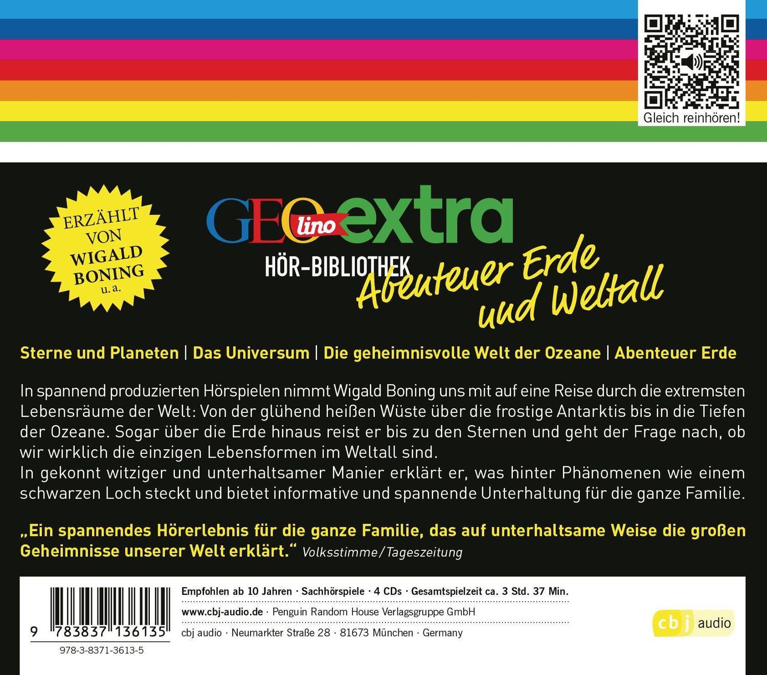 Bild: 9783837136135 | GEOlino extra Hör-Bibliothek - Abenteuer Erde und Weltall | Nusch | CD