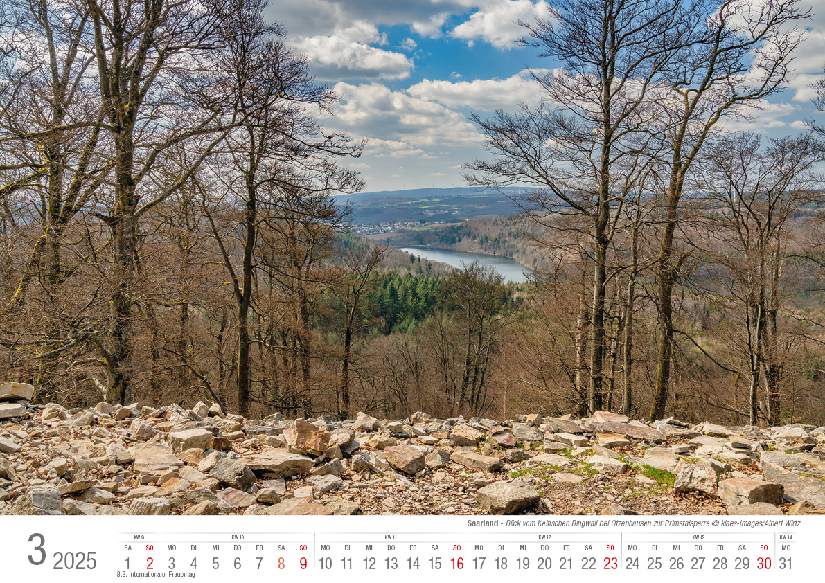 Bild: 9783965352155 | Saarland 2025 Bildkalender A3 quer Spiralbindung | Holger Klaes | 2025