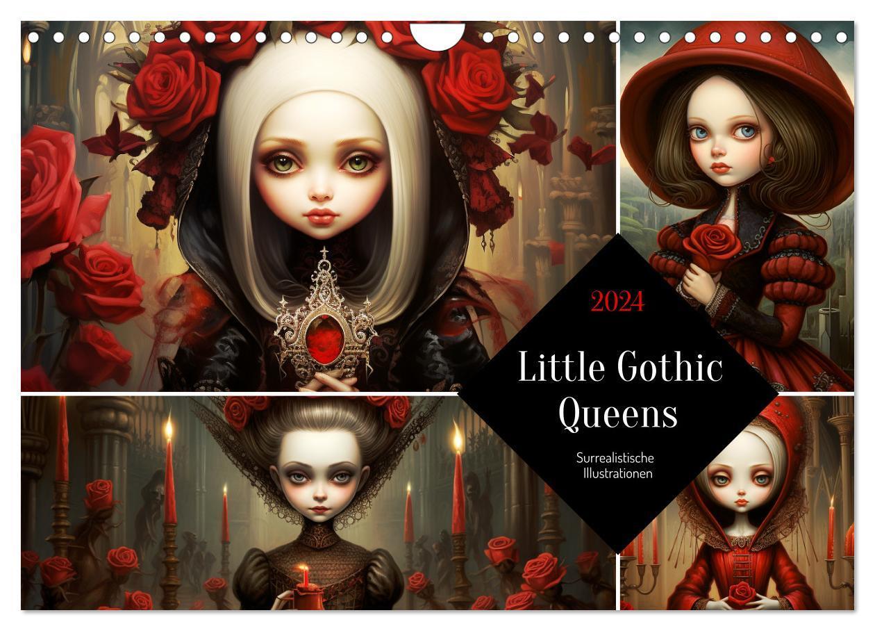 Cover: 9783383669736 | Little Gothic Queens. Surrealistische Illustrationen (Wandkalender...