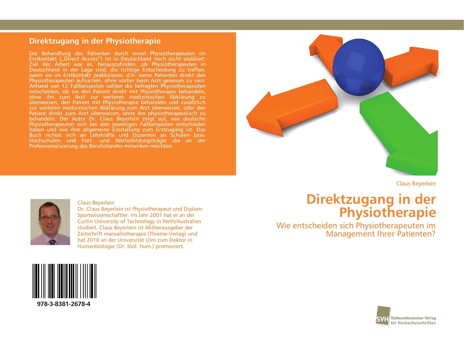Cover: 9783838126784 | Direktzugang in der Physiotherapie | Claus Beyerlein | Taschenbuch