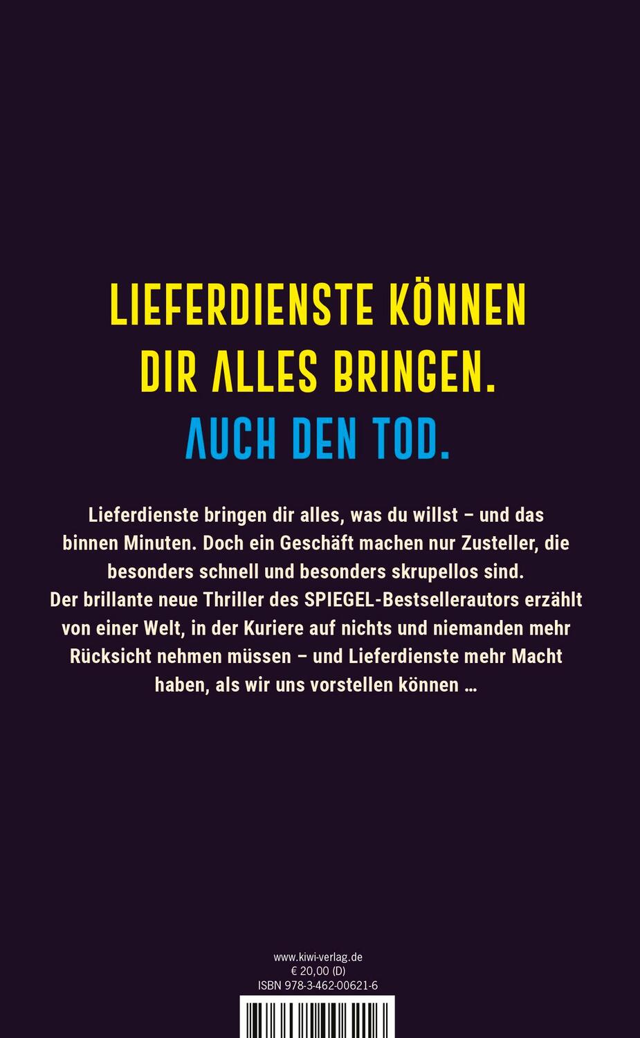 Rückseite: 9783462006216 | Lieferdienst | Roman | Tom Hillenbrand | Buch | 192 S. | Deutsch