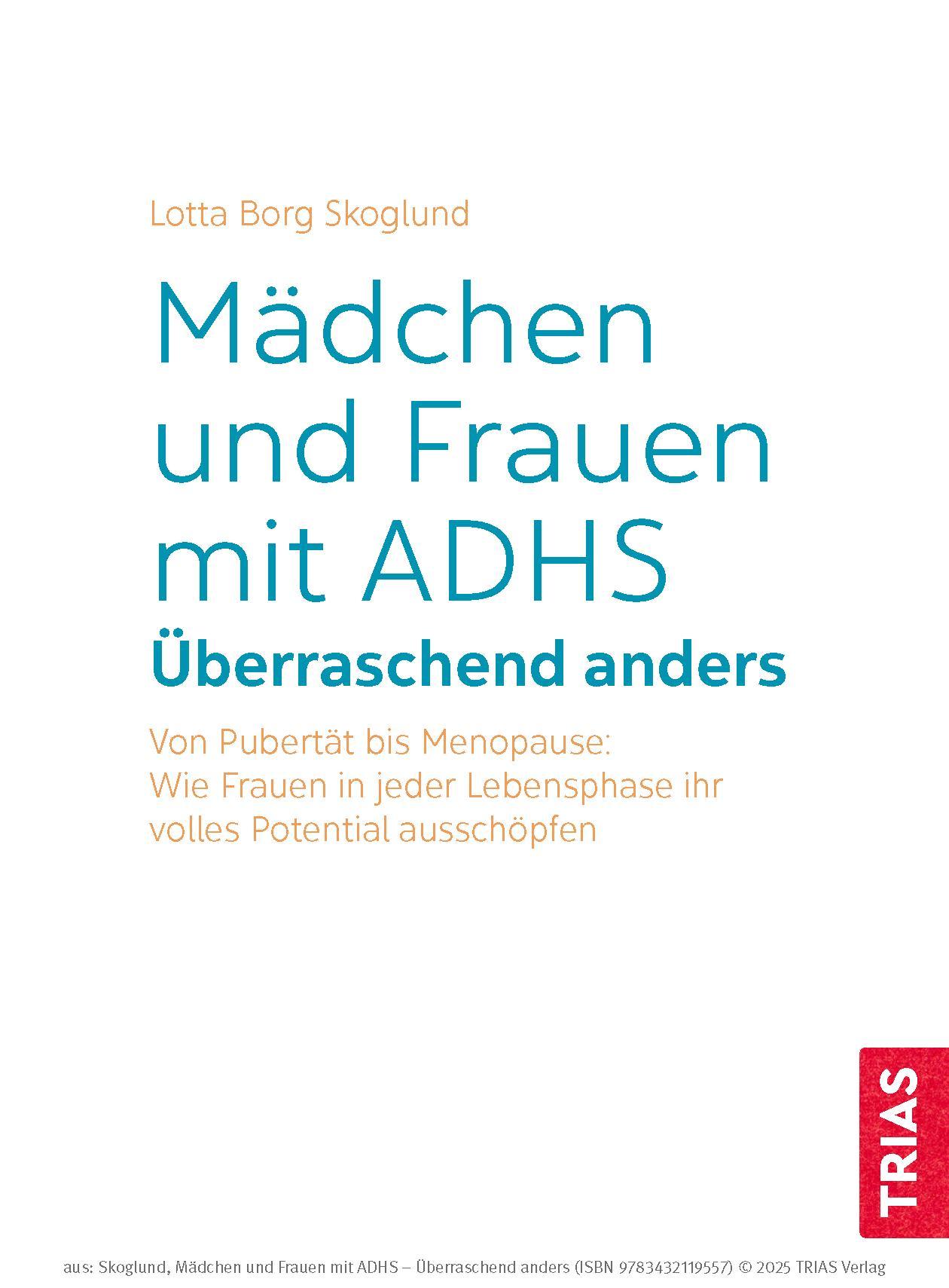 Bild: 9783432119557 | Mädchen und Frauen mit ADHS | Lotta Borg Skoglund | Taschenbuch | 2025